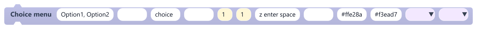 Choice menu
