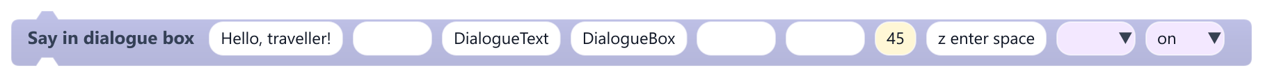 Say in dialogue box