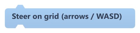 Steer on grid (arrows / WASD)